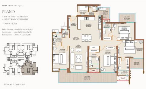 county 115 floor plan Noida